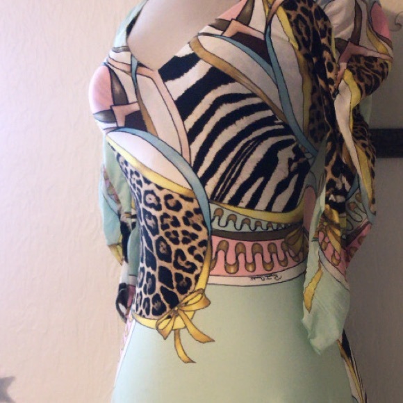 RAREVintage!RobertoCavalli Pastel color midi Dress - Picture 4 of 7